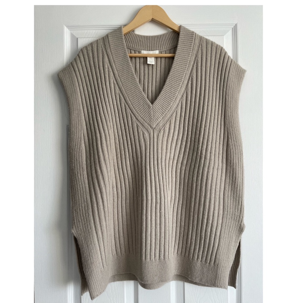 H&M Ribbed Knit Sleeveless Top - Beige